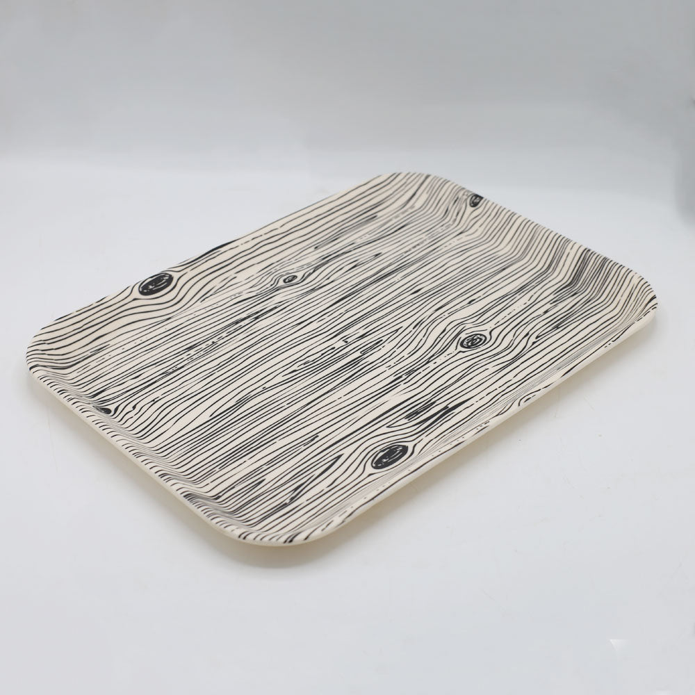Tray Color/texture Wood Grain Texture Bamboo Fibre Rectangle Serving Tray 38.5x27cm ...