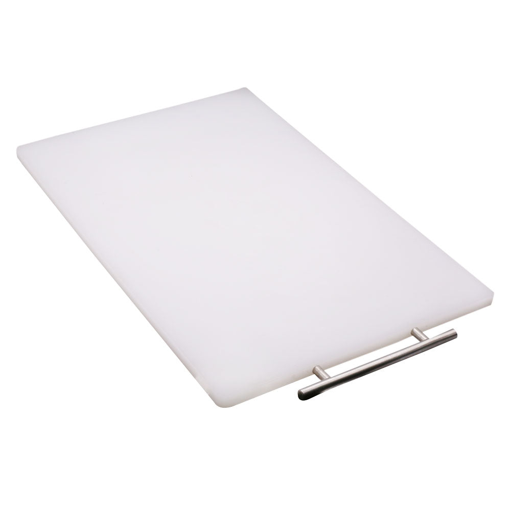 Durable Plastic Cutting Board 55x36cm with Stainless Steel Handle