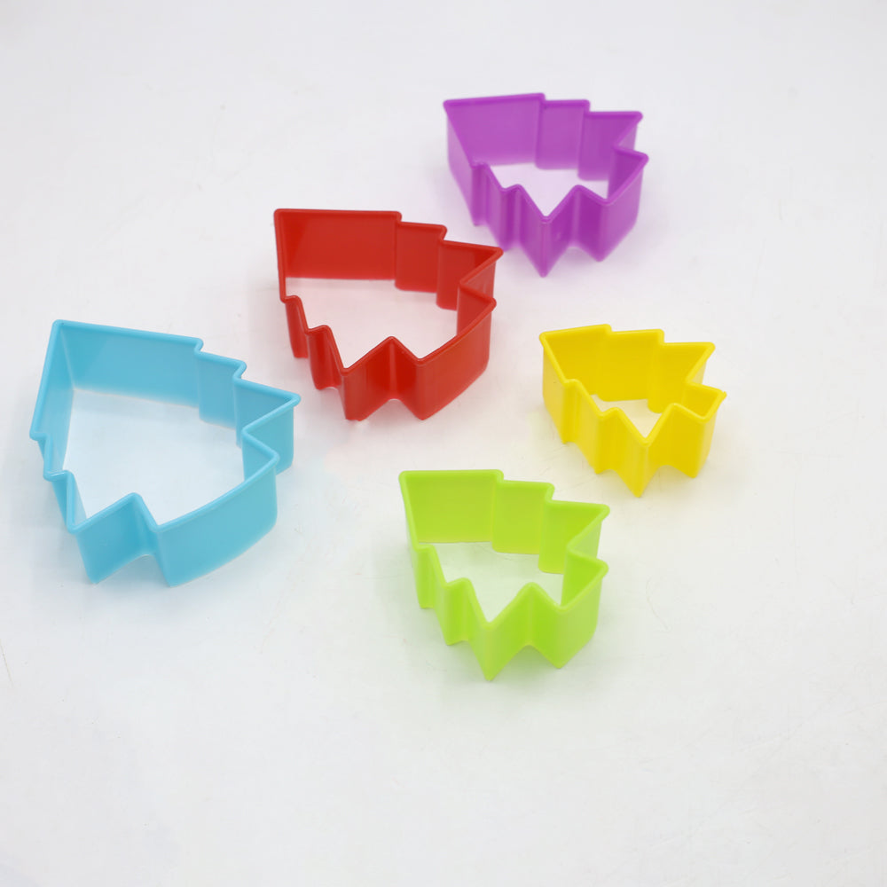 Colorful Tree 5 Pcs Plastic Cookie Cutter