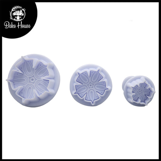 5 Petal Flower With Dot Design Plunger 3Pcs Set