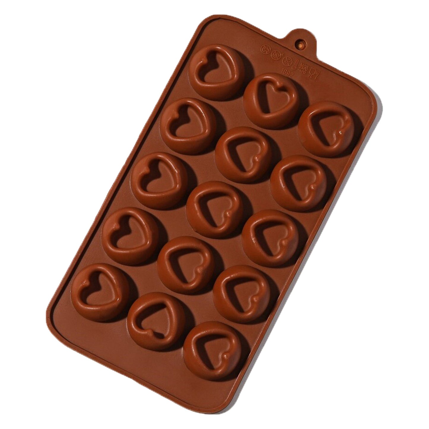 Hearts in Circles Design Silicone Chocolate Mold 15 Cavity