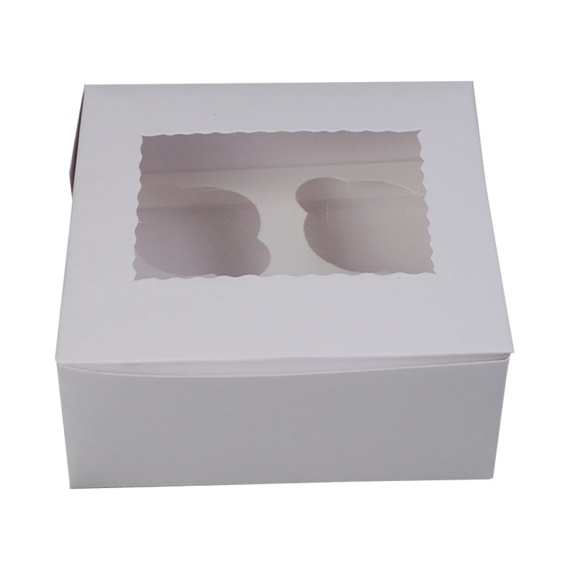 4 Cavity Cupcake Box 6.6 X 6.4 X 3 Inch with Top Window