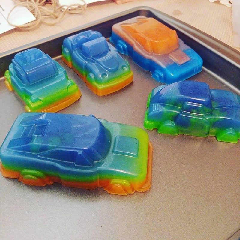 4 Design Cars 8 Cavity Silicone Mold