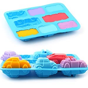 4 Design Cars 8 Cavity Silicone Mold