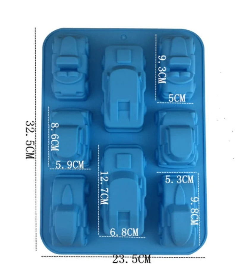 4 Design Cars 8 Cavity Silicone Mold