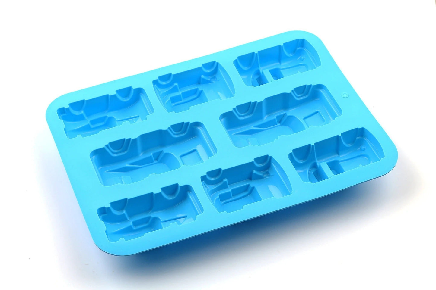 4 Design Cars 8 Cavity Silicone Mold