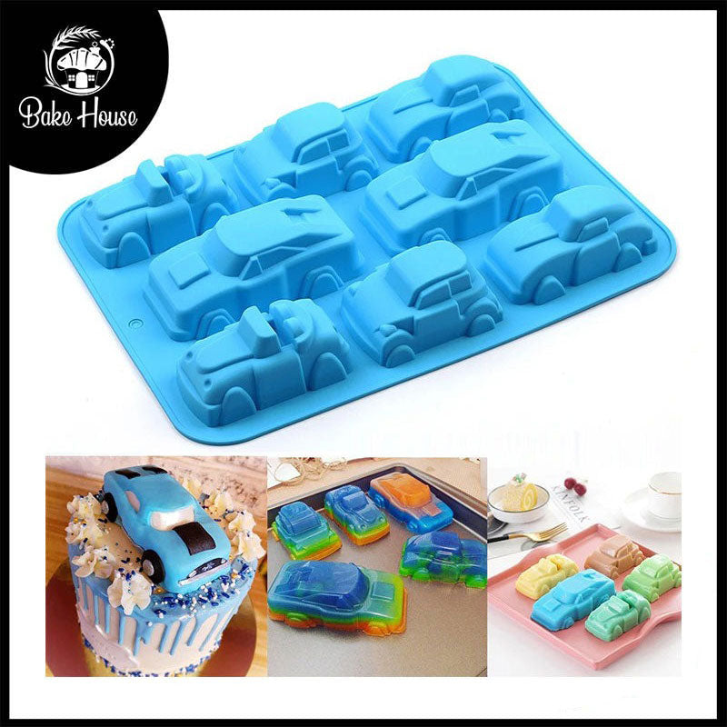 4 Design Cars 8 Cavity Silicone Mold