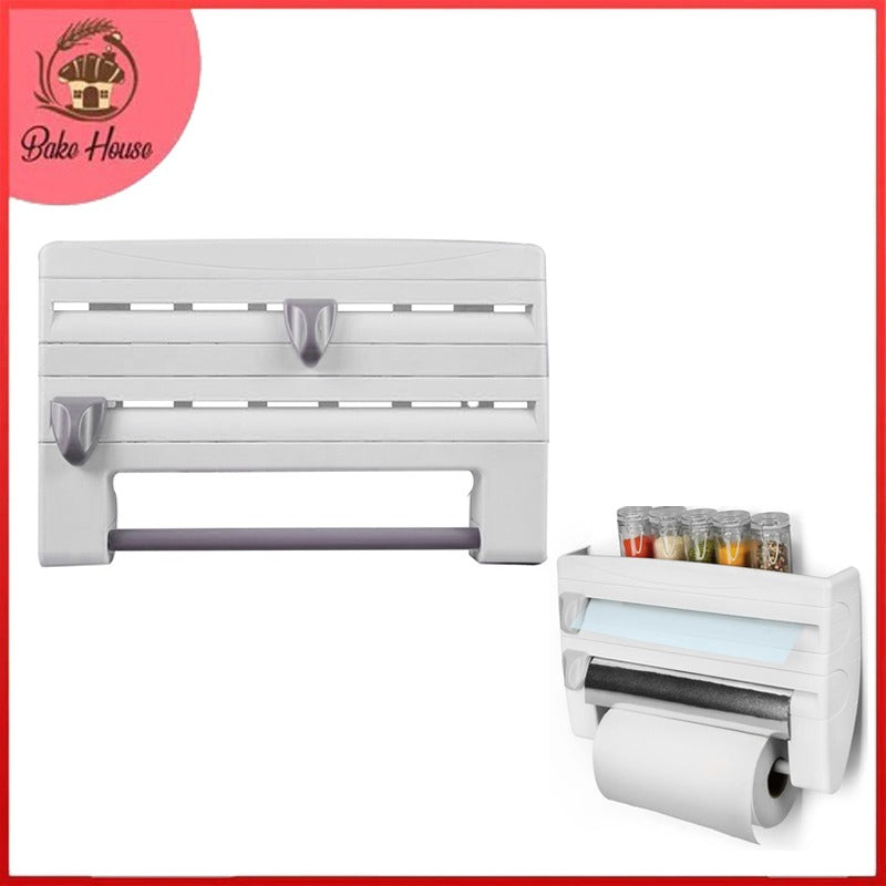 4 In 1 Kitchen Rolls Holder & Spice Shelf
