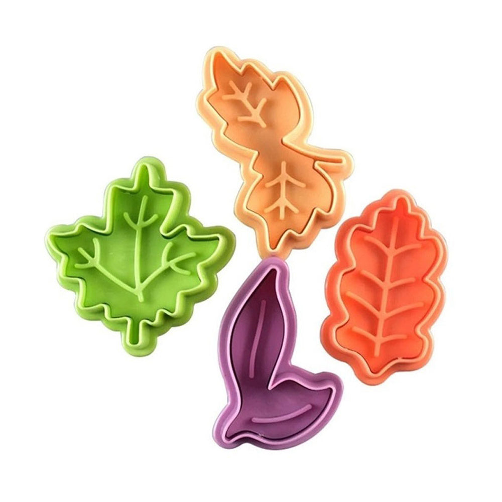 4-Piece Autumn Leaves Fondant Plunger Cutter Set