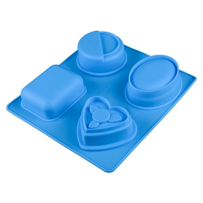 4 Shapes Soap Mold Silicone With Design Embossed Design 03