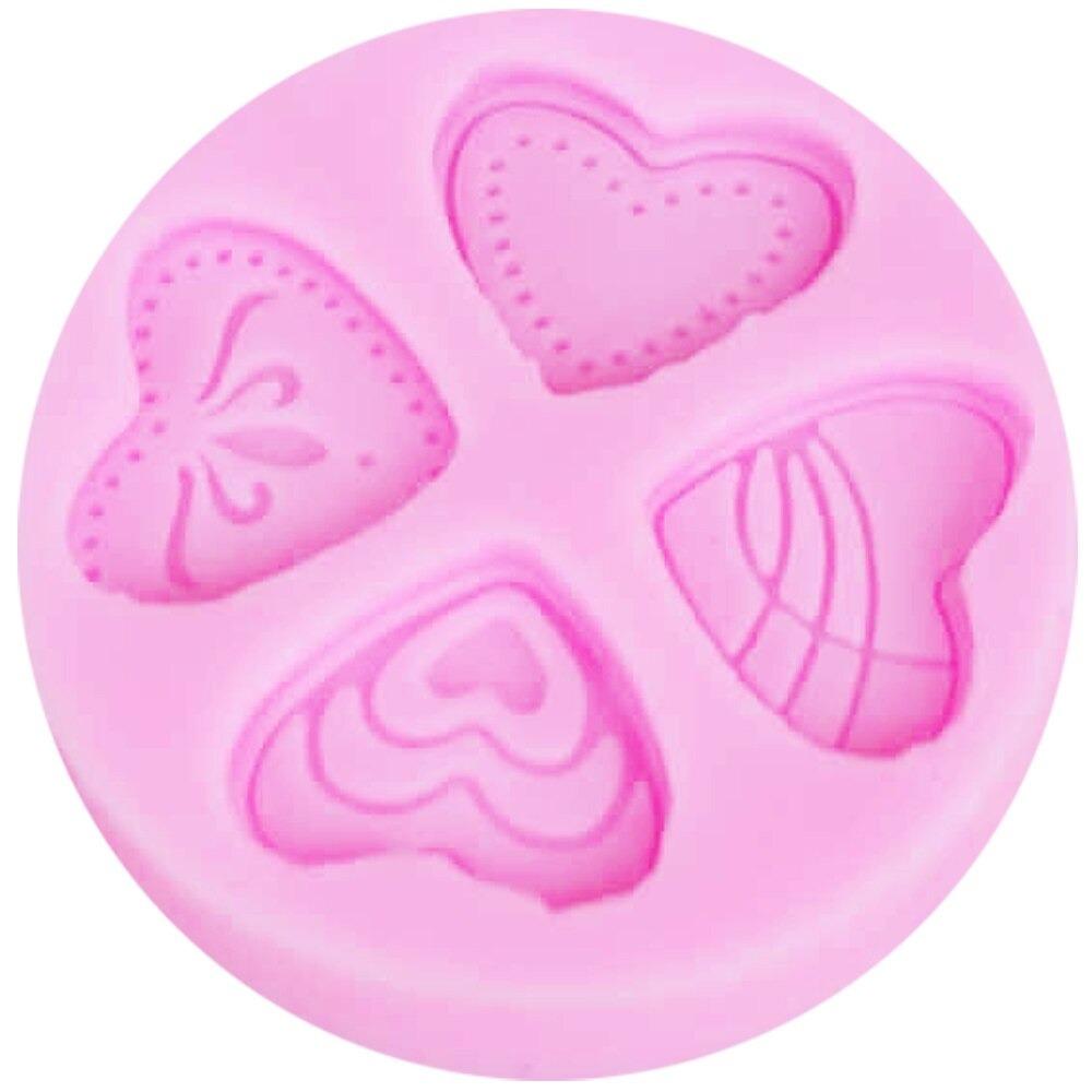 4 Styles Heart Silicone Fondant Mold