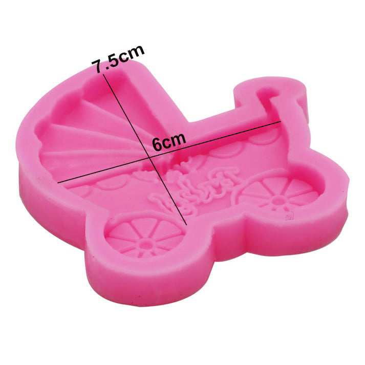 Cute Baby Stroller Silicone Fondant And Mold