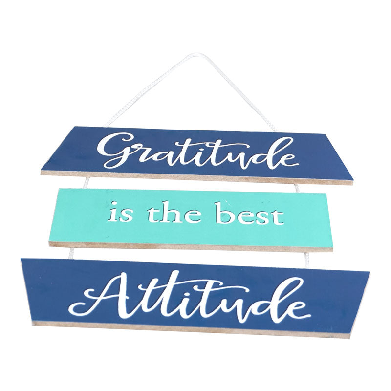 'Gratitude Is The Best Attitude' Motivational Quote Wooden Wall Hanging Decor
