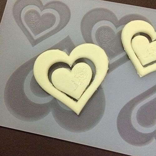 Silicone Mold Double Heart Garnishing Sheet for Cake Decoration