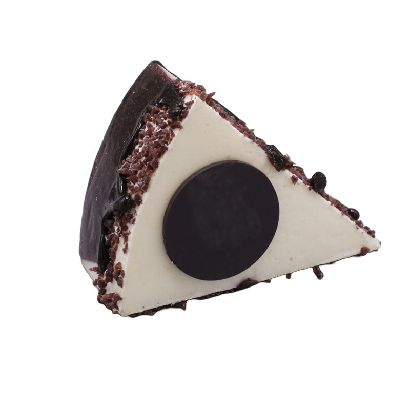 Realistic Artificial Chocolate Triangle Pastry With Berries Topping