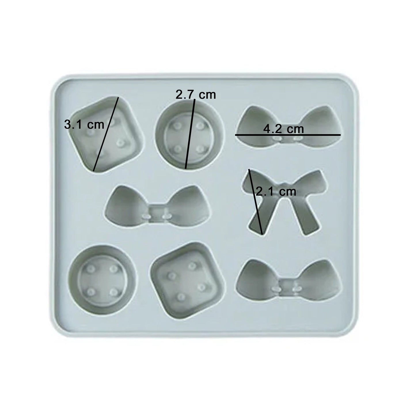 Bows & Buttons Silicone Fondant And Chocolate Mold 8 Cavity