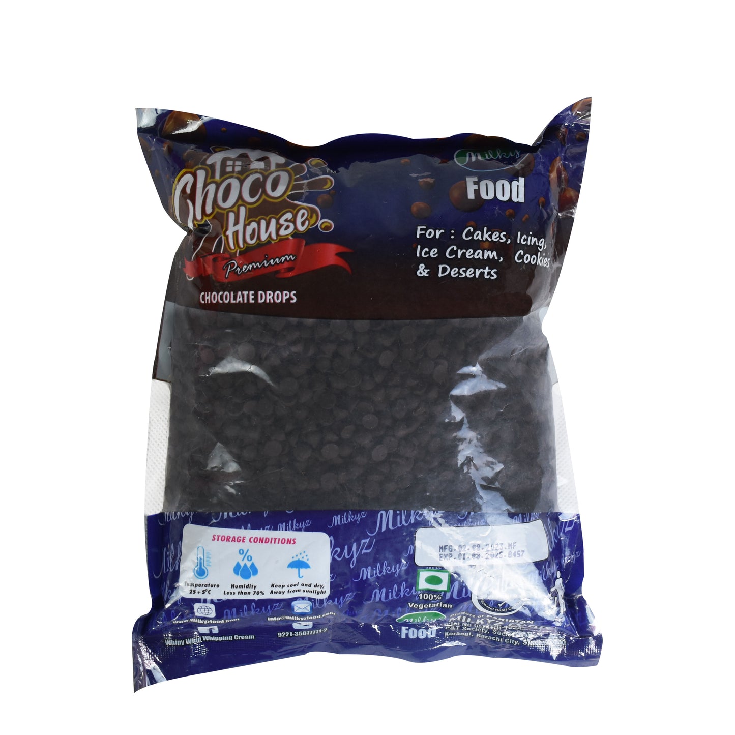 Milkyz Food Choco House Black Chocolate Chip 1KG Pack