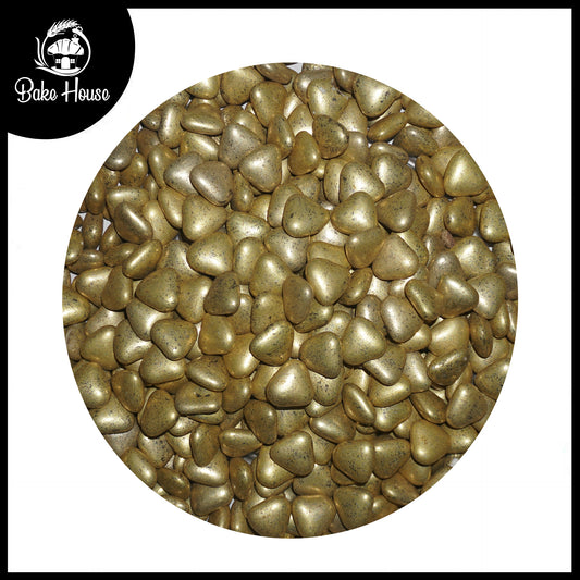 Bake House Metallic Antique Gold Heart Edible Sprinkles