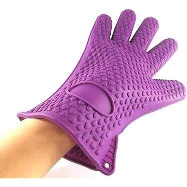 Heat Resistant Single Silicone Oven Mitt Heart Design
