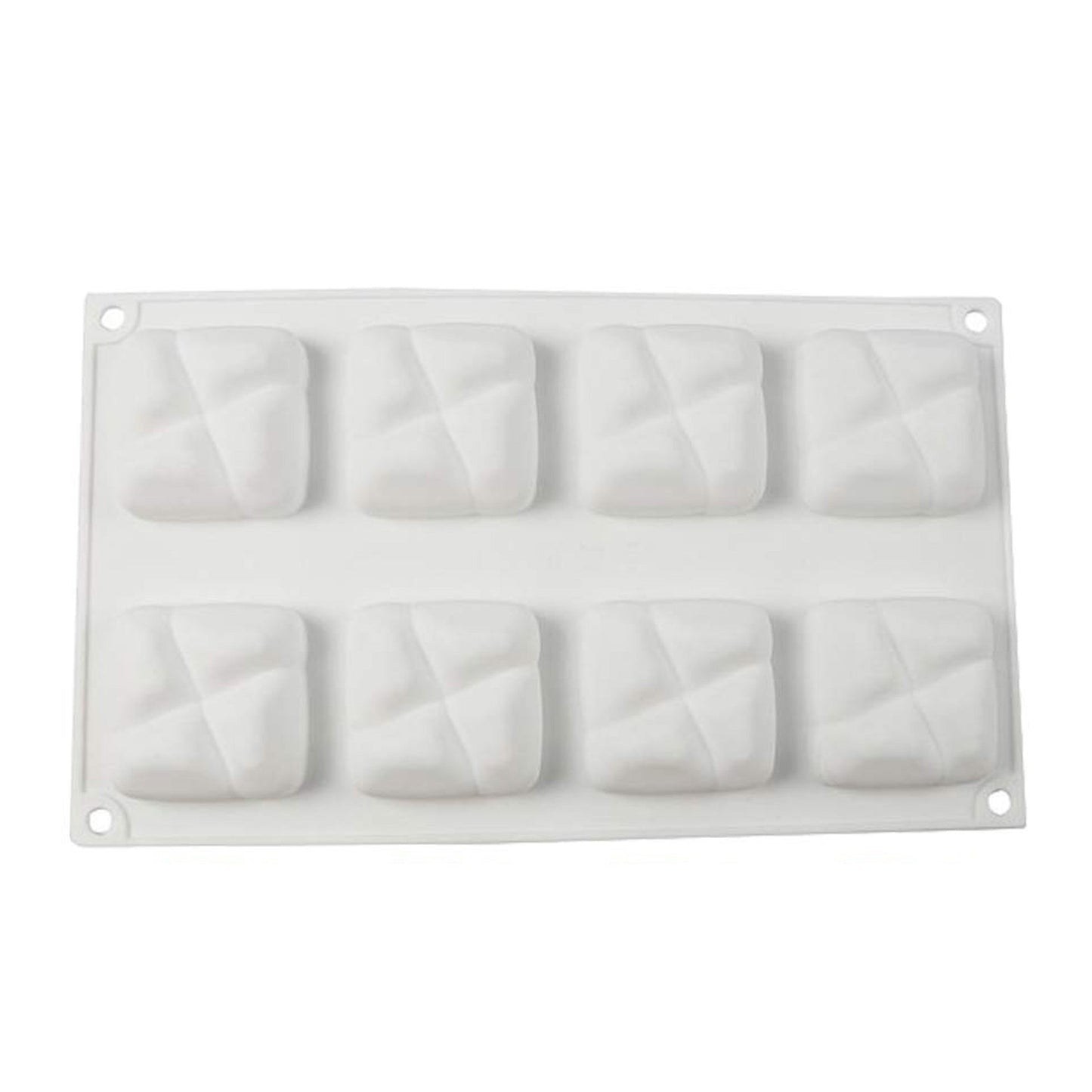 Crossed Sqaure Shape Mousse Chocolate Silicone Mold 8 Cavity