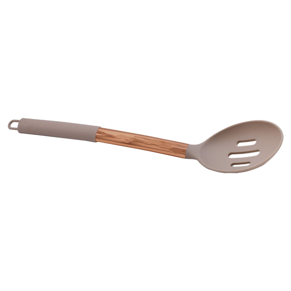 SHENGAYA Oval Shape Slotted Spatula Turner With Copper Handle