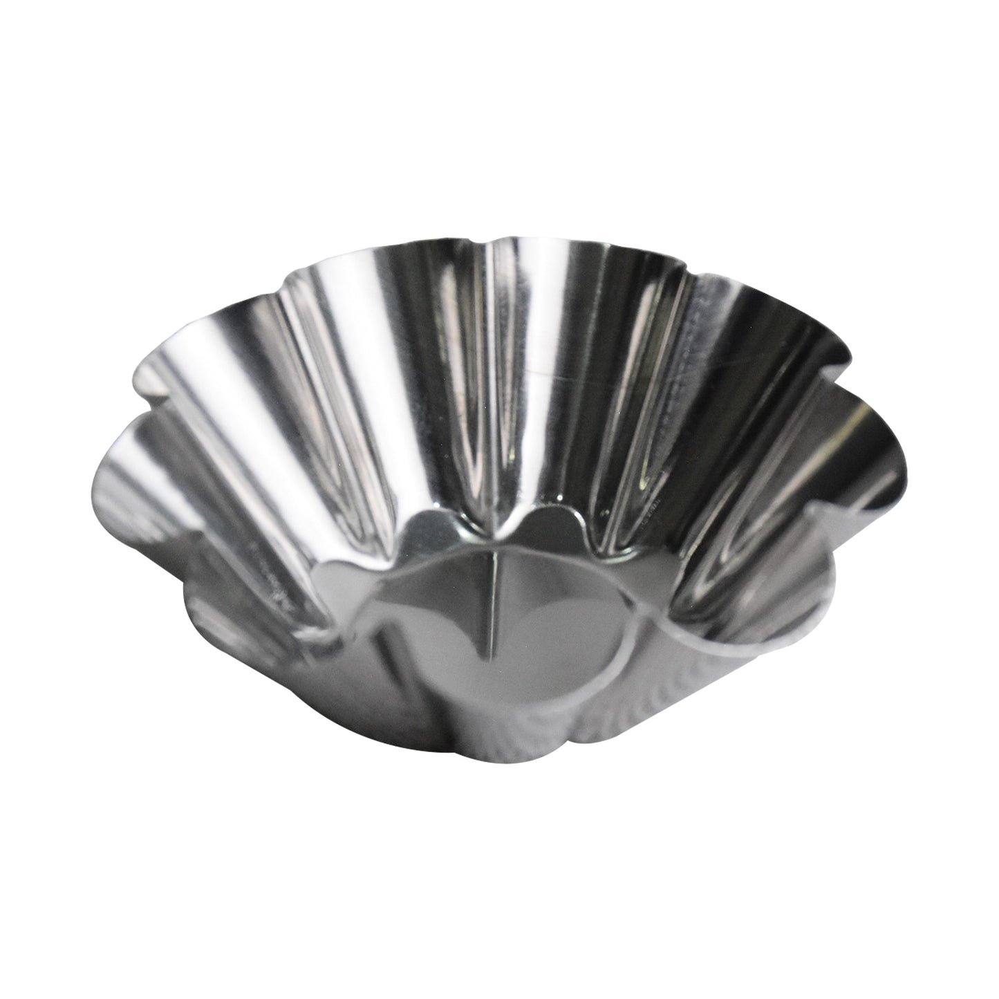 Mini Flower Shaped Tart Pan Silver 4 Pcs Set 6.6cm