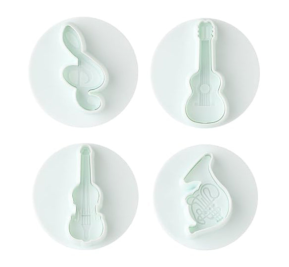 Musical Instrument Fondant Plunger Cutter 4Pcs Set