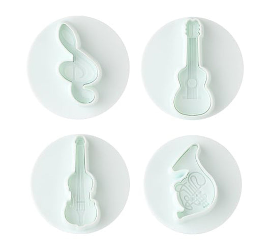 Musical Instrument Fondant Plunger Cutter 4Pcs Set