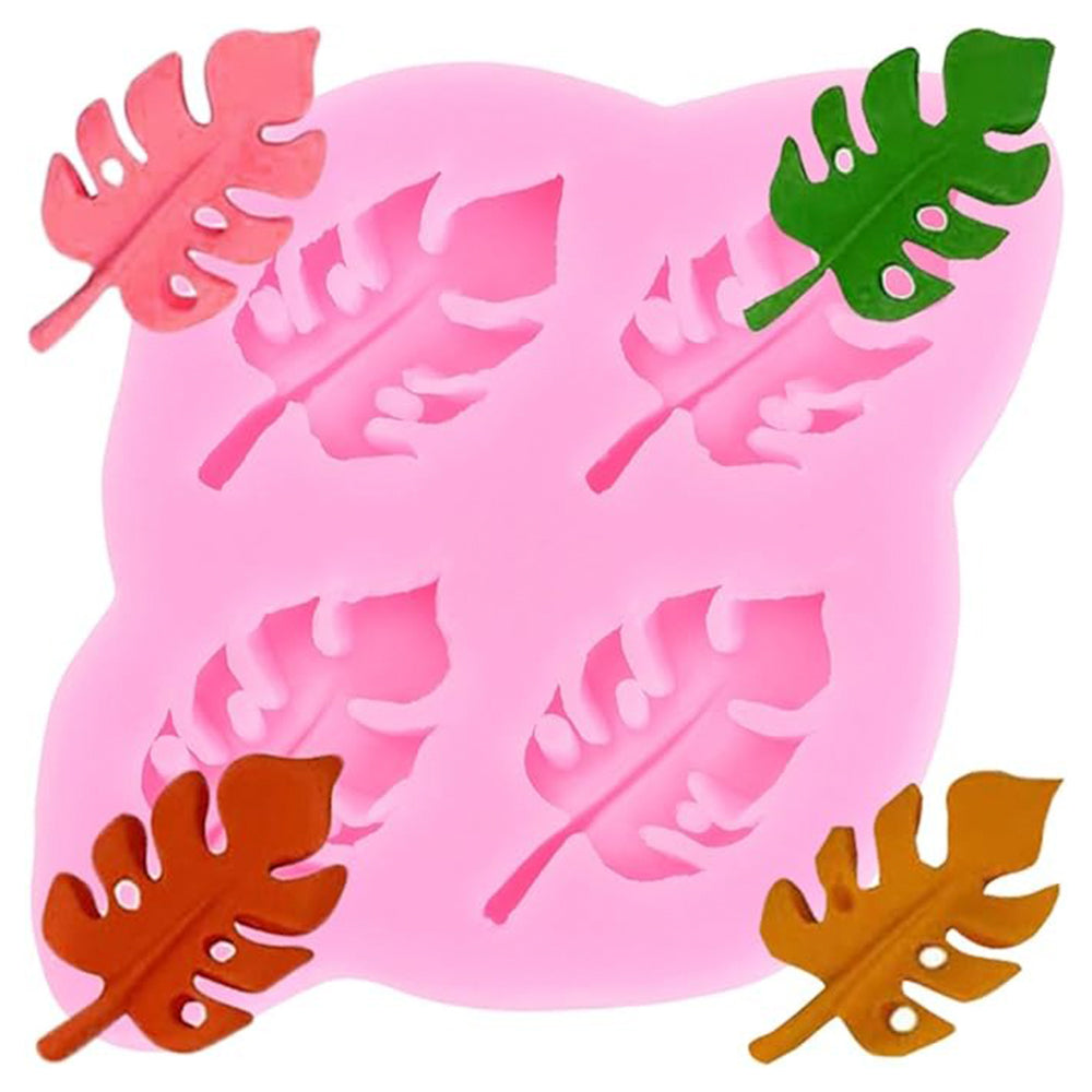 Tropical Leaf Silicone Fondant Mold 4 Cavity
