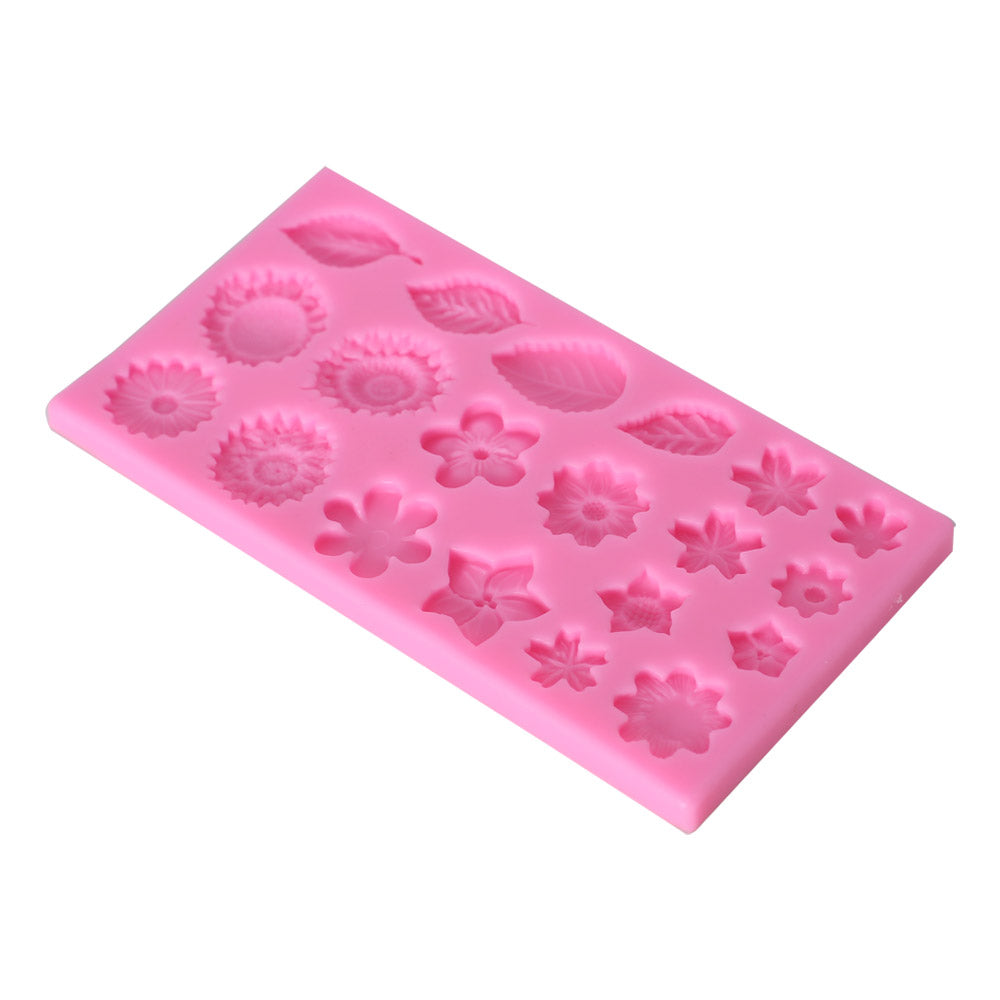 Different Design Flower Silicone Fondant Mold 20 Cavity