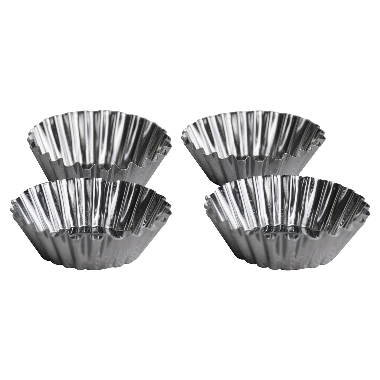 Mini Tart Pan Silver 4 Pcs Set 6.4cm