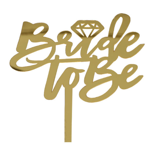 Bride To Be Cake Topper Golden