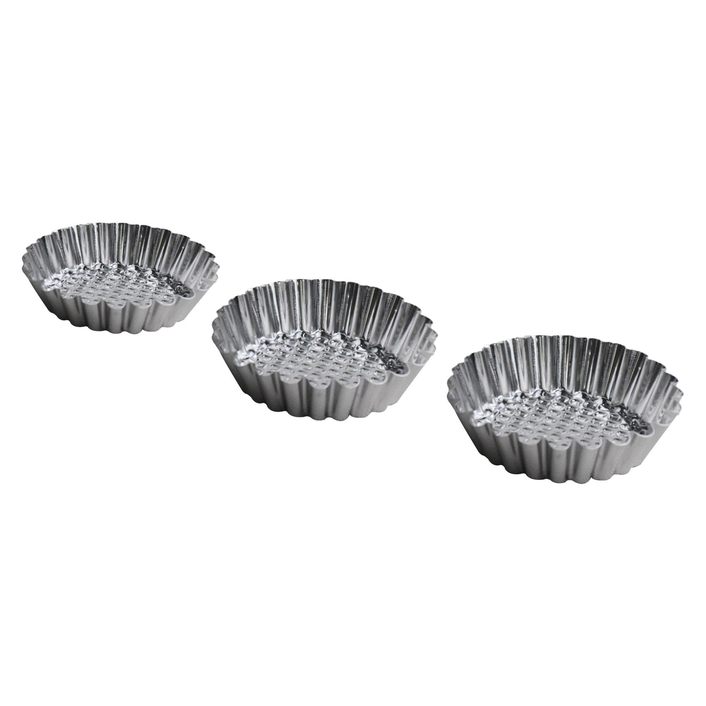 Mini Tart Pan Silver 3 Pcs Set 9.3cm