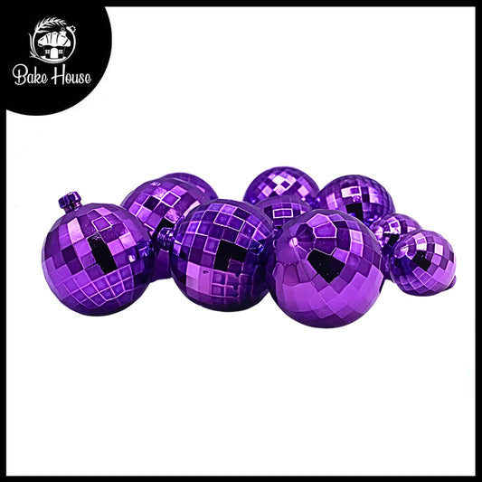 Artificial Vintage Purple Ball Cake Topper 12Pcs Set