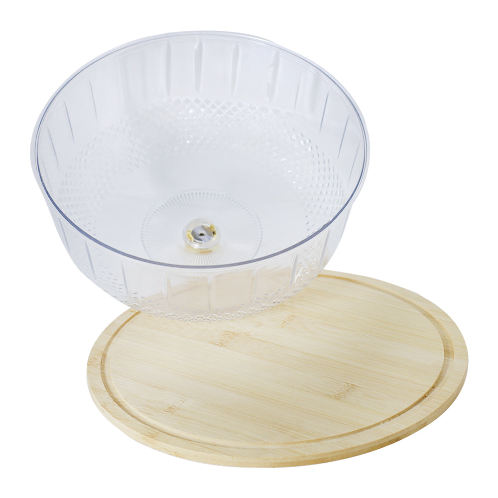 Acrylic Cake Dome With Bamboo Wooden Base 27.5cm