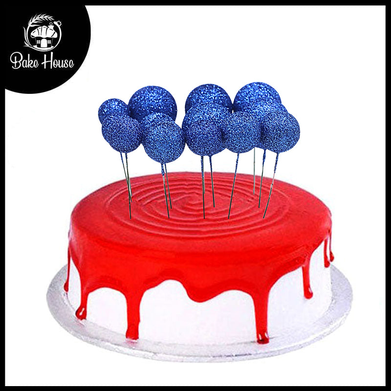 Glitter Blue Ball Cake Topper 20Pcs Set