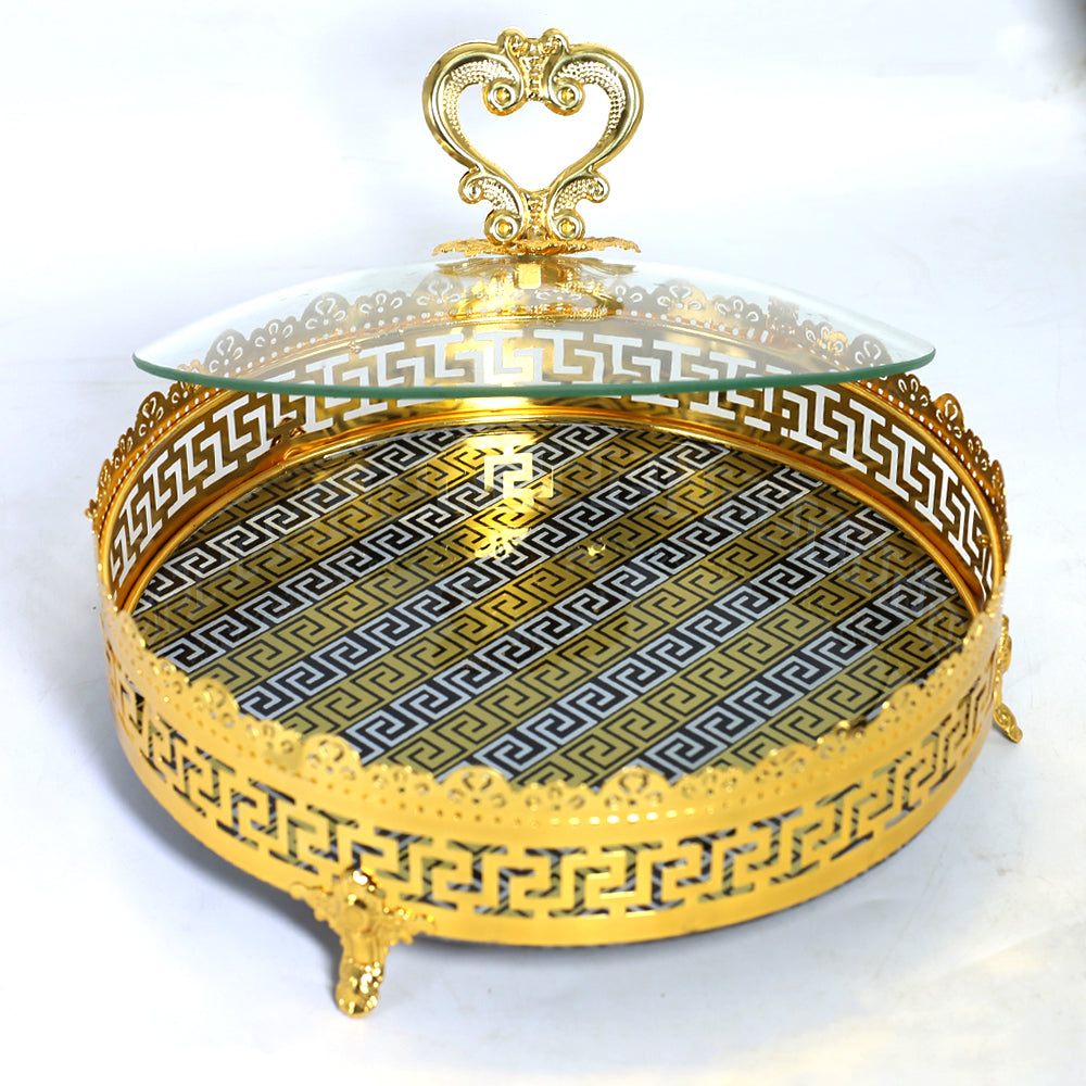 Round Golden Turkish Buffet Dish