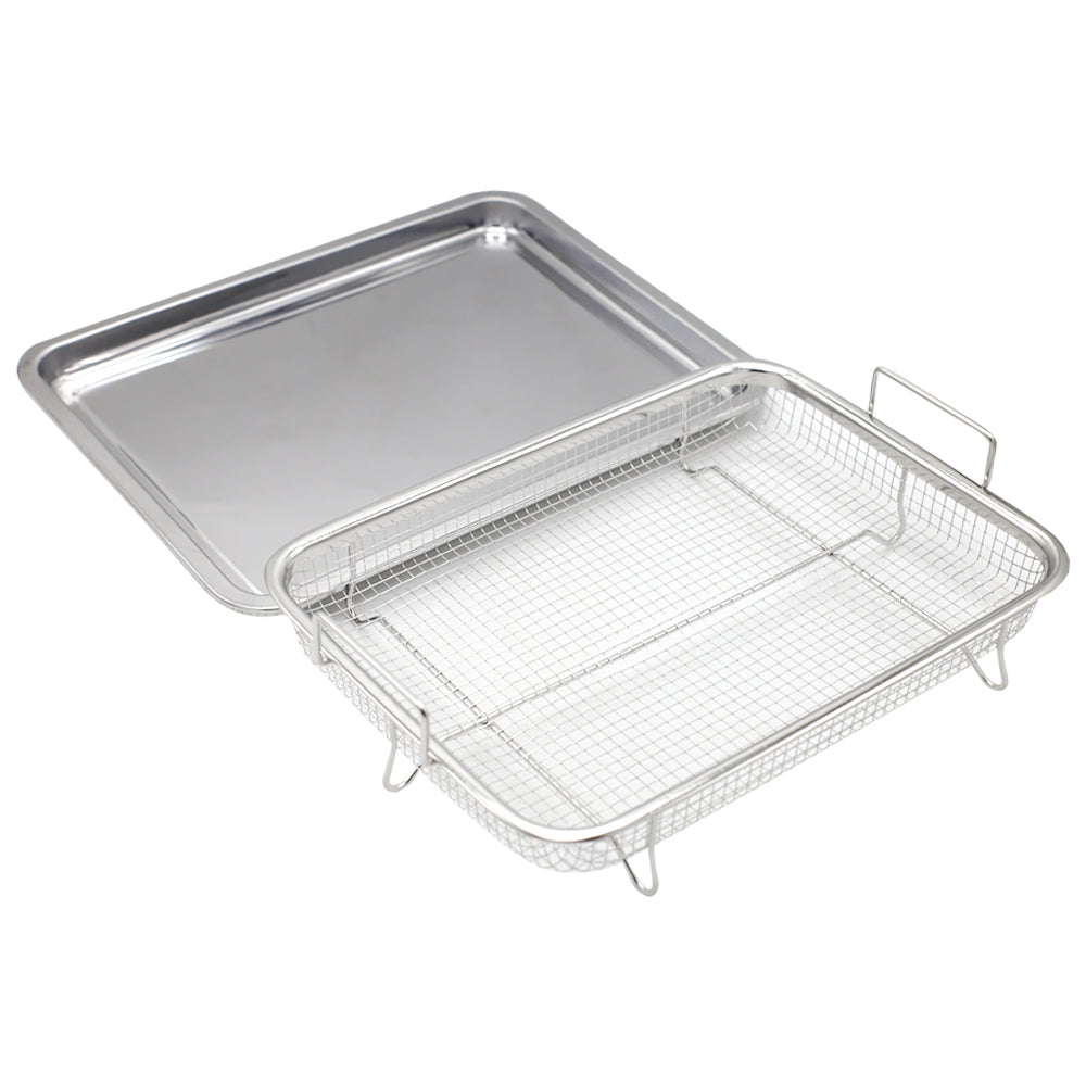 Home Oven Air Fryer Set 2Pcs (Silver)