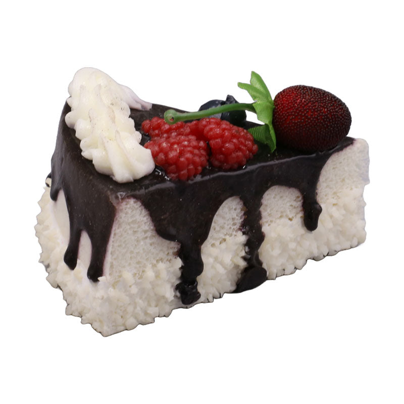 Realistic Artificial Triangle Pastry With Rasberry Topping