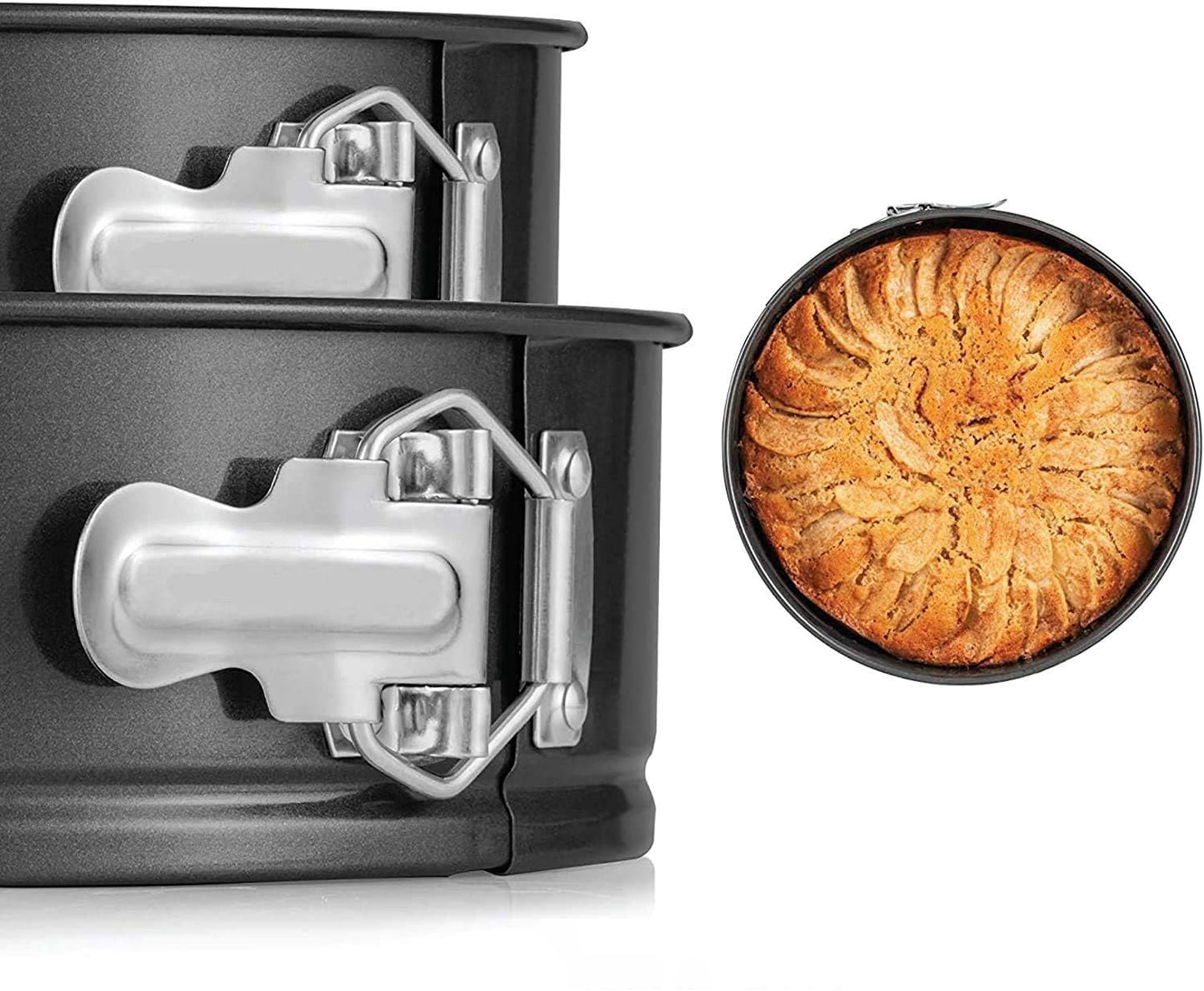 Round Springform Non-Stick Removeable Base Pan 3Pcs Set