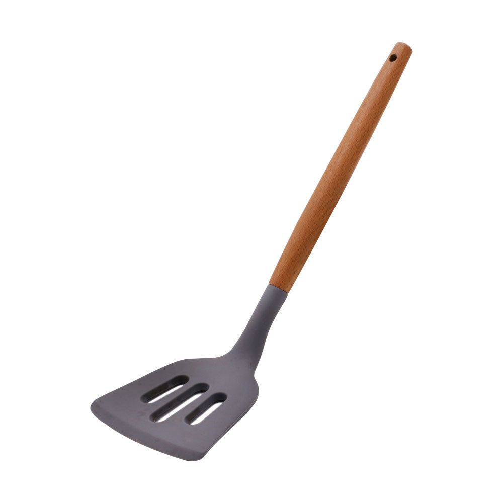 Silicone Slotted Spatula Turner With Wooden Handle