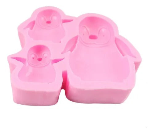 Penguin Silicone Fondant Mold 3 Cavity