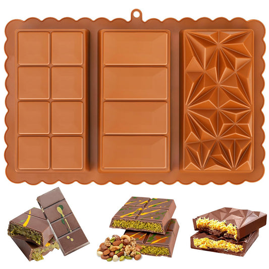 3 Design Silicone Kunafa And Chocolate Bar Mold