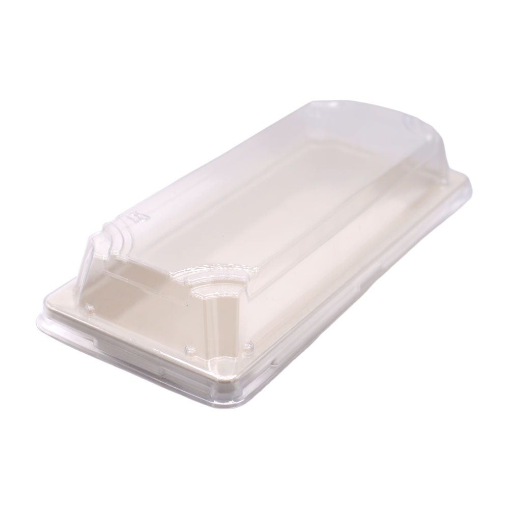 Sugarcane Bagasse Sushi Tray With Plastic Lid 22.5cm