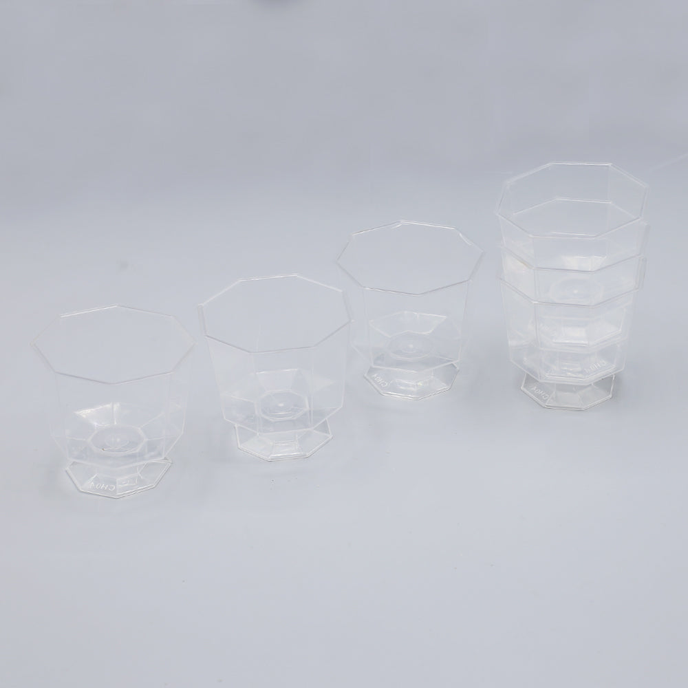 Octagon Shape Short Glass With Stand