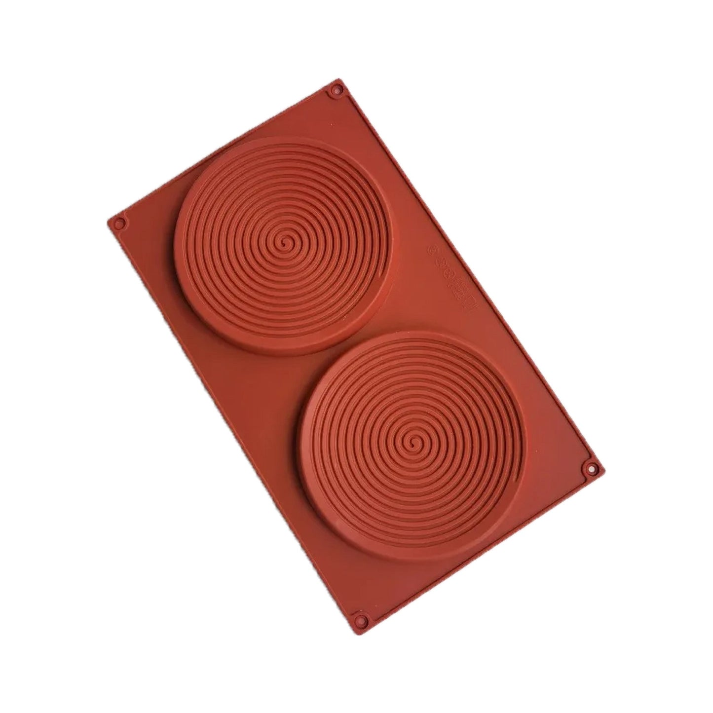 Spiral Round Fondant Chocolate Dessert Silicone Mold 2 Cavity