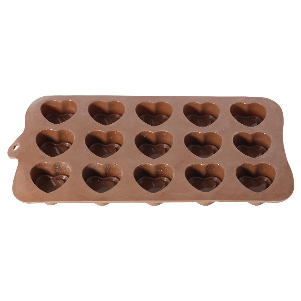 Double Heart Silicone Chocolate Mold 15 Cavity Design 2