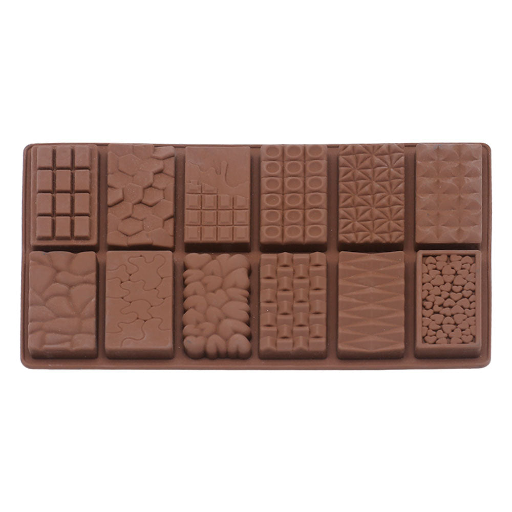 Multi Designs Mini Chocolate Bars Silicone Mold 12 Cavity