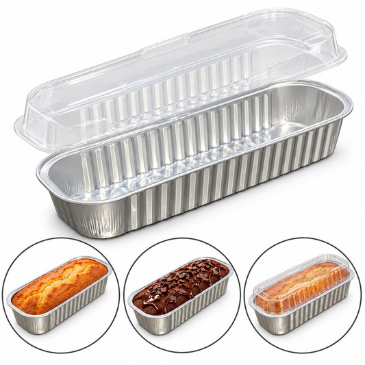 Disposable Aluminum Foil Loaf Silver 5Pcs Set 16.5cm