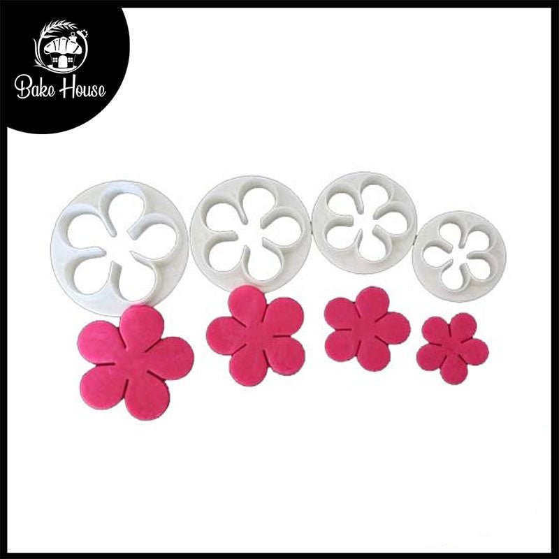 5 Petal Flower Fondant Cutter 4Pcs Set